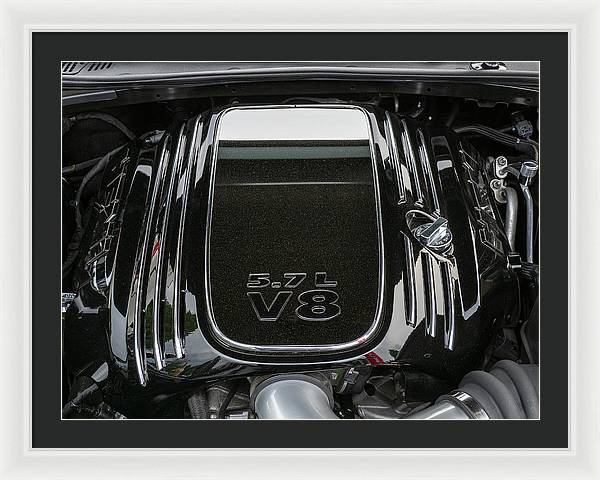 Engine Compartment of a Dodge Challenger / Art Photo - Framed Print