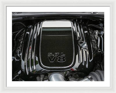 Engine Compartment of a Dodge Challenger / Art Photo - Framed Print