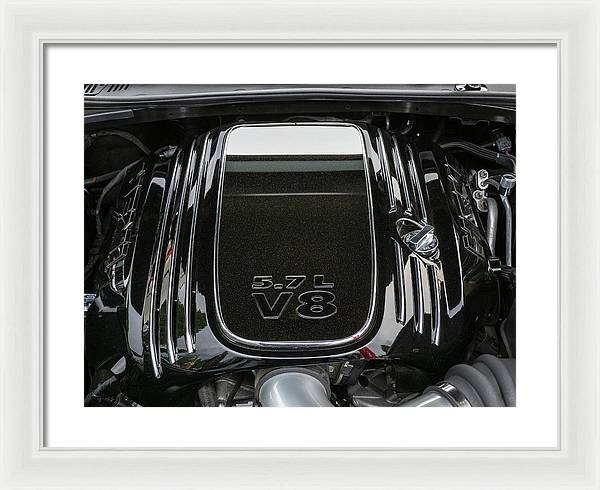 Engine Compartment of a Dodge Challenger / Art Photo - Framed Print