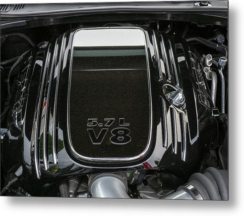 Engine Compartment of a Dodge Challenger / Art Photo - Metal Print