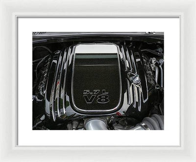 Engine Compartment of a Dodge Challenger / Art Photo - Framed Print