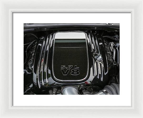 Engine Compartment of a Dodge Challenger / Art Photo - Framed Print