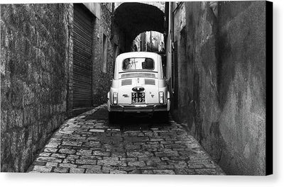 Fiat 500, Black and White / Art Photo - Canvas Print