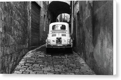 Fiat 500, Black and White / Art Photo - Canvas Print