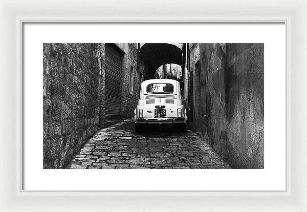 Fiat 500, Black and White / Art Photo - Framed Print