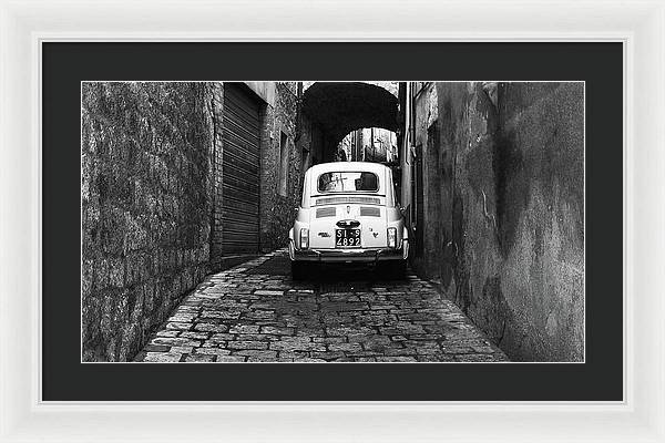 Fiat 500, Black and White / Art Photo - Framed Print