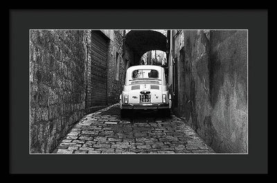 Fiat 500, Black and White / Art Photo - Framed Print