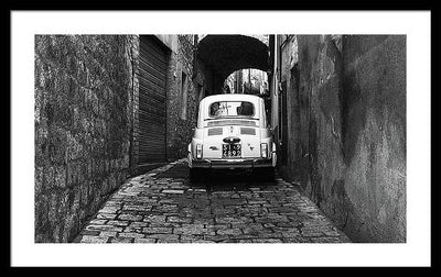 Fiat 500, Black and White / Art Photo - Framed Print