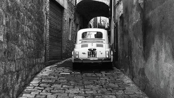 Fiat 500, Black and White / Art Photo - Art Print