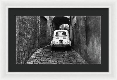 Fiat 500, Black and White / Art Photo - Framed Print