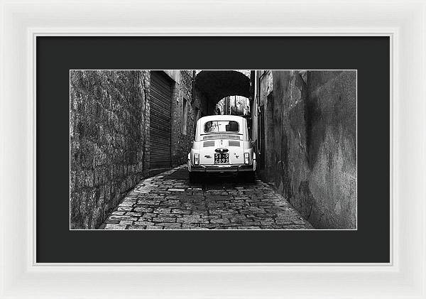 Fiat 500, Black and White / Art Photo - Framed Print