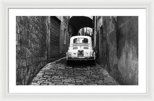 Fiat 500, Black and White / Art Photo - Framed Print