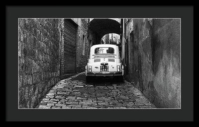 Fiat 500, Black and White / Art Photo - Framed Print