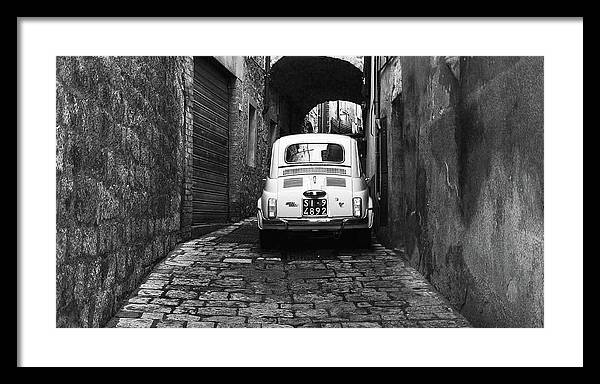 Fiat 500, Black and White / Art Photo - Framed Print