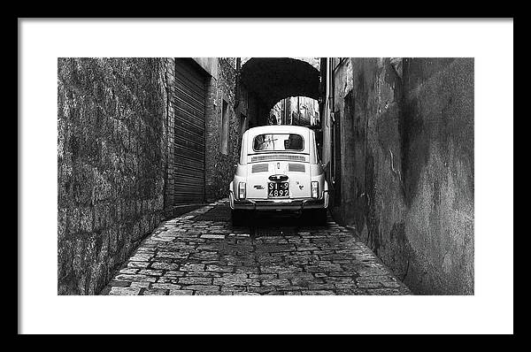 Fiat 500, Black and White / Art Photo - Framed Print