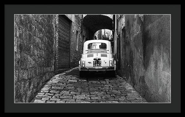 Fiat 500, Black and White / Art Photo - Framed Print