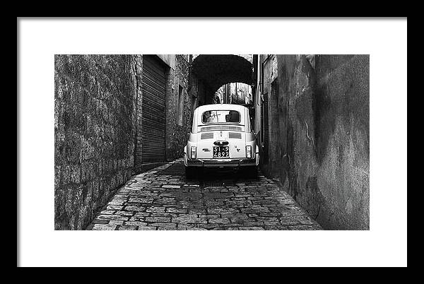 Fiat 500, Black and White / Art Photo - Framed Print