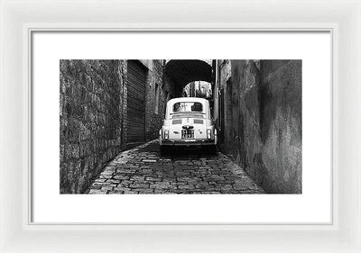 Fiat 500, Black and White / Art Photo - Framed Print