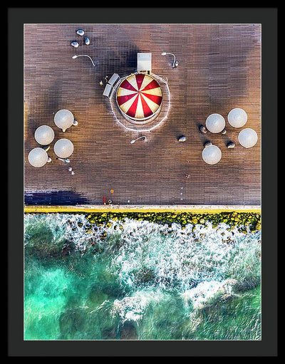 First Hebrew Carousel, Tel Aviv Port Promenade, Israel / Art Photo - Framed Print