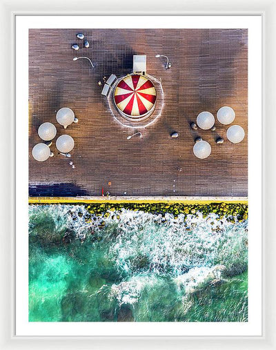 First Hebrew Carousel, Tel Aviv Port Promenade, Israel / Art Photo - Framed Print