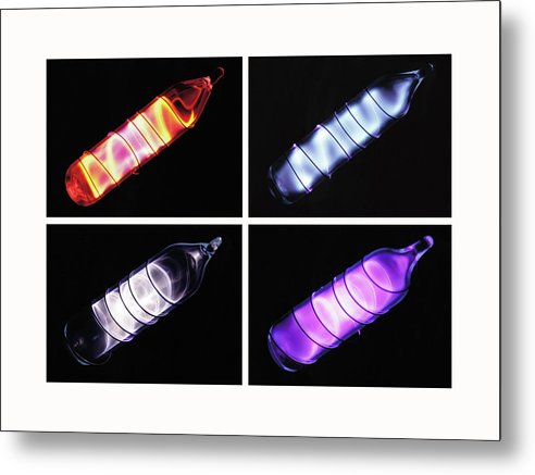 Glowing Ultrapure Argon Krypton, Neon, Xenon  / Art Photo - Metal Print