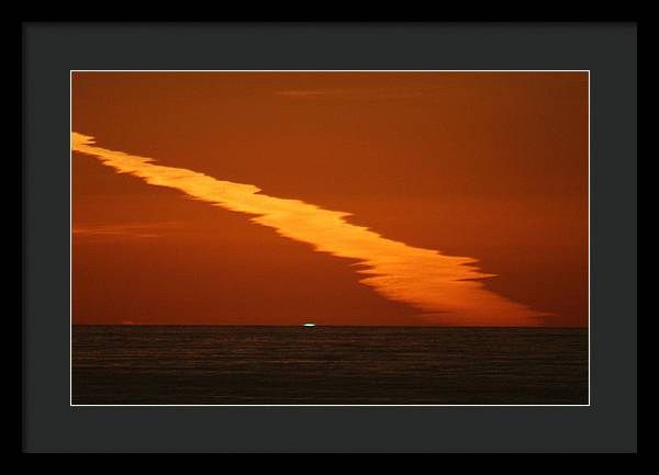 Green Flash in Santa Cruz, California / Art Photo - Framed Print