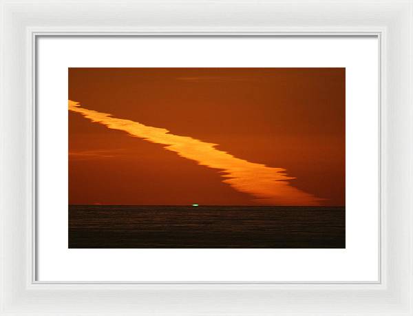 Green Flash in Santa Cruz, California / Art Photo - Framed Print