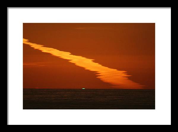 Green Flash in Santa Cruz, California / Art Photo - Framed Print