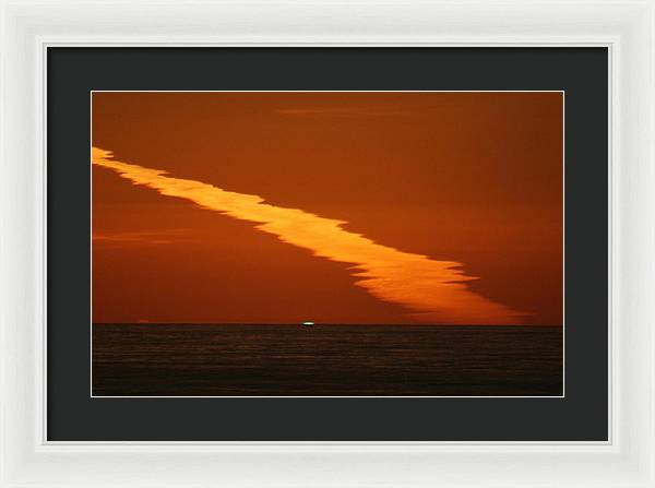 Green Flash in Santa Cruz, California / Art Photo - Framed Print