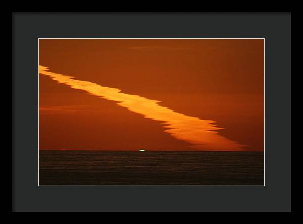 Green Flash in Santa Cruz, California / Art Photo - Framed Print