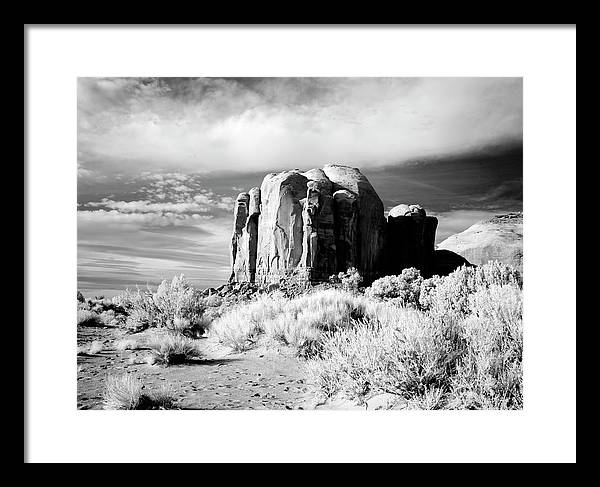 Infrared view of Monument Valley, Arizona / Art Photo - Framed Print