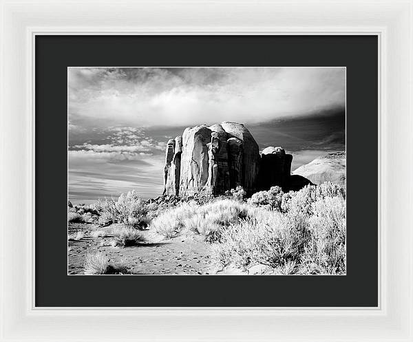 Infrared view of Monument Valley, Arizona / Art Photo - Framed Print