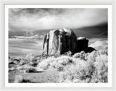 Infrared view of Monument Valley, Arizona / Art Photo - Framed Print