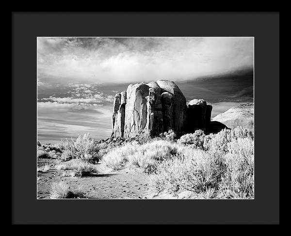 Infrared view of Monument Valley, Arizona / Art Photo - Framed Print