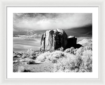 Infrared view of Monument Valley, Arizona / Art Photo - Framed Print