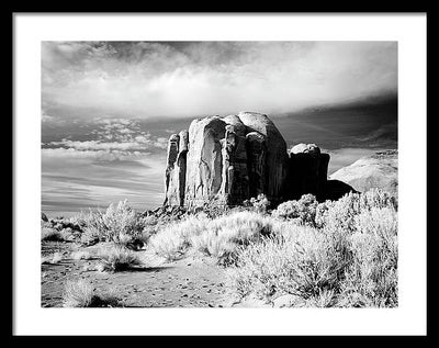 Infrared view of Monument Valley, Arizona / Art Photo - Framed Print