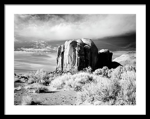 Infrared view of Monument Valley, Arizona / Art Photo - Framed Print