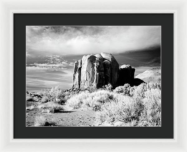 Infrared view of Monument Valley, Arizona / Art Photo - Framed Print