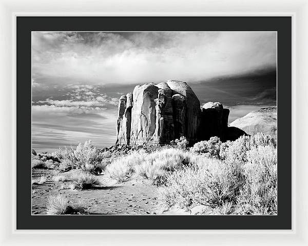 Infrared view of Monument Valley, Arizona / Art Photo - Framed Print