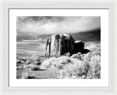 Infrared view of Monument Valley, Arizona / Art Photo - Framed Print