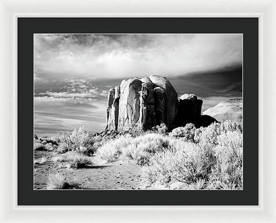 Infrared view of Monument Valley, Arizona / Art Photo - Framed Print