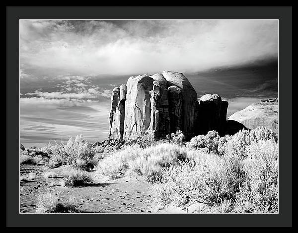 Infrared view of Monument Valley, Arizona / Art Photo - Framed Print