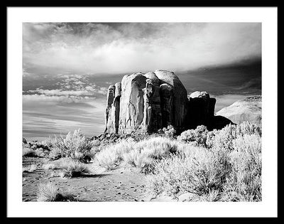 Infrared view of Monument Valley, Arizona / Art Photo - Framed Print