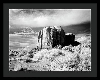 Infrared view of Monument Valley, Arizona / Art Photo - Framed Print