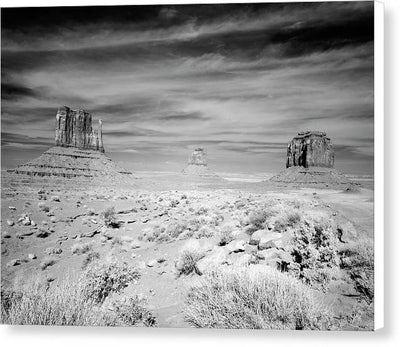 Infrared view of Monument Valley, Arizona / Art Photo - Canvas Print