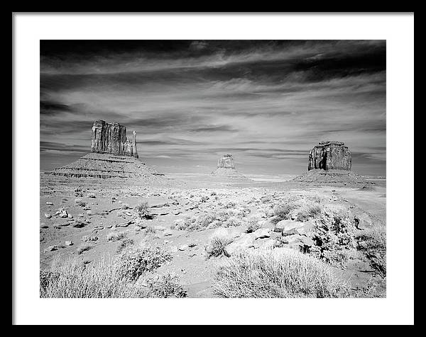 Infrared view of Monument Valley, Arizona / Art Photo - Framed Print