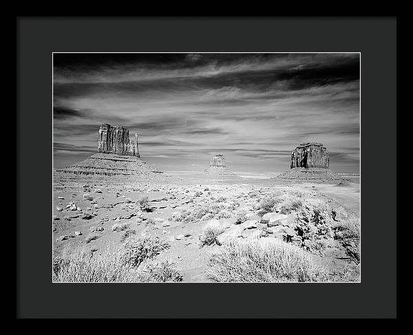 Infrared view of Monument Valley, Arizona / Art Photo - Framed Print