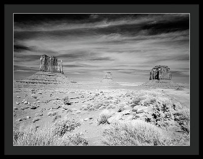 Infrared view of Monument Valley, Arizona / Art Photo - Framed Print