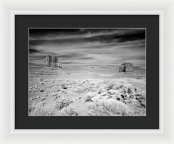 Infrared view of Monument Valley, Arizona / Art Photo - Framed Print