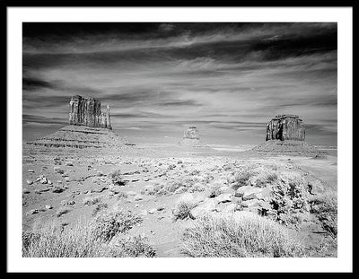 Infrared view of Monument Valley, Arizona / Art Photo - Framed Print